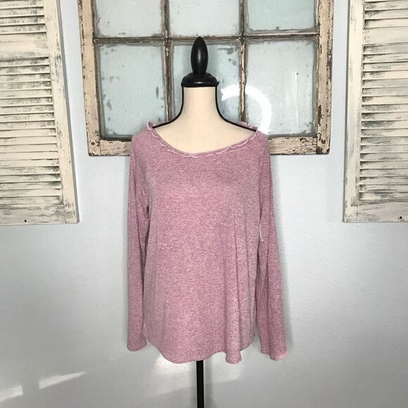 Gibson Buckle Knit Mauve Soft Sweater Women's Long Sleeve Size Large - Picture 1 of 9